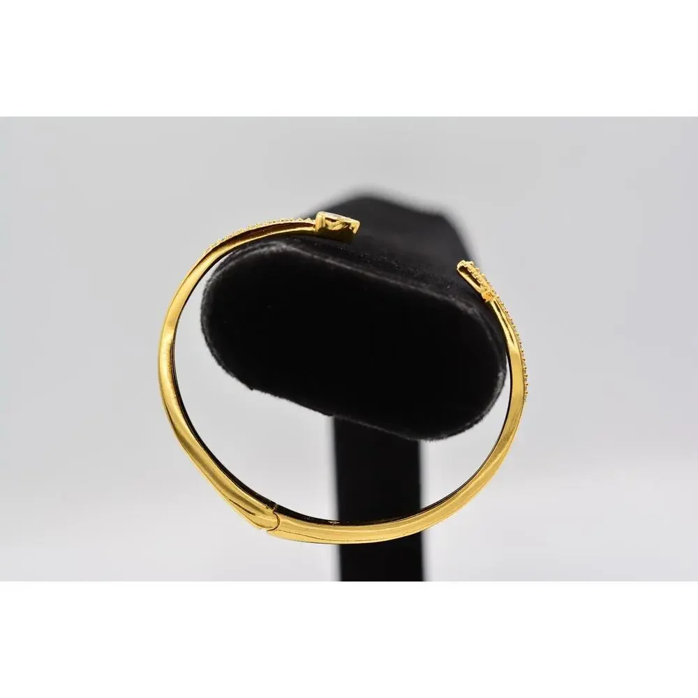 Kate Spade New York Floating Charm Bangle Bracelet Crystal Heart Arrow Gold Bin4